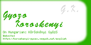 gyozo koroskenyi business card