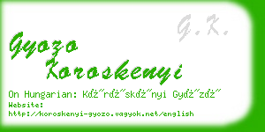 gyozo koroskenyi business card